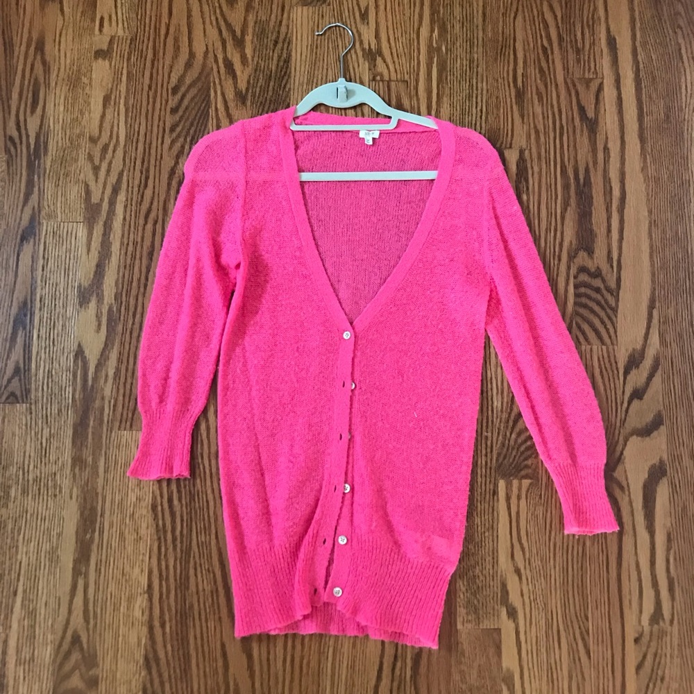 J. Crew hot pink sweater, size M